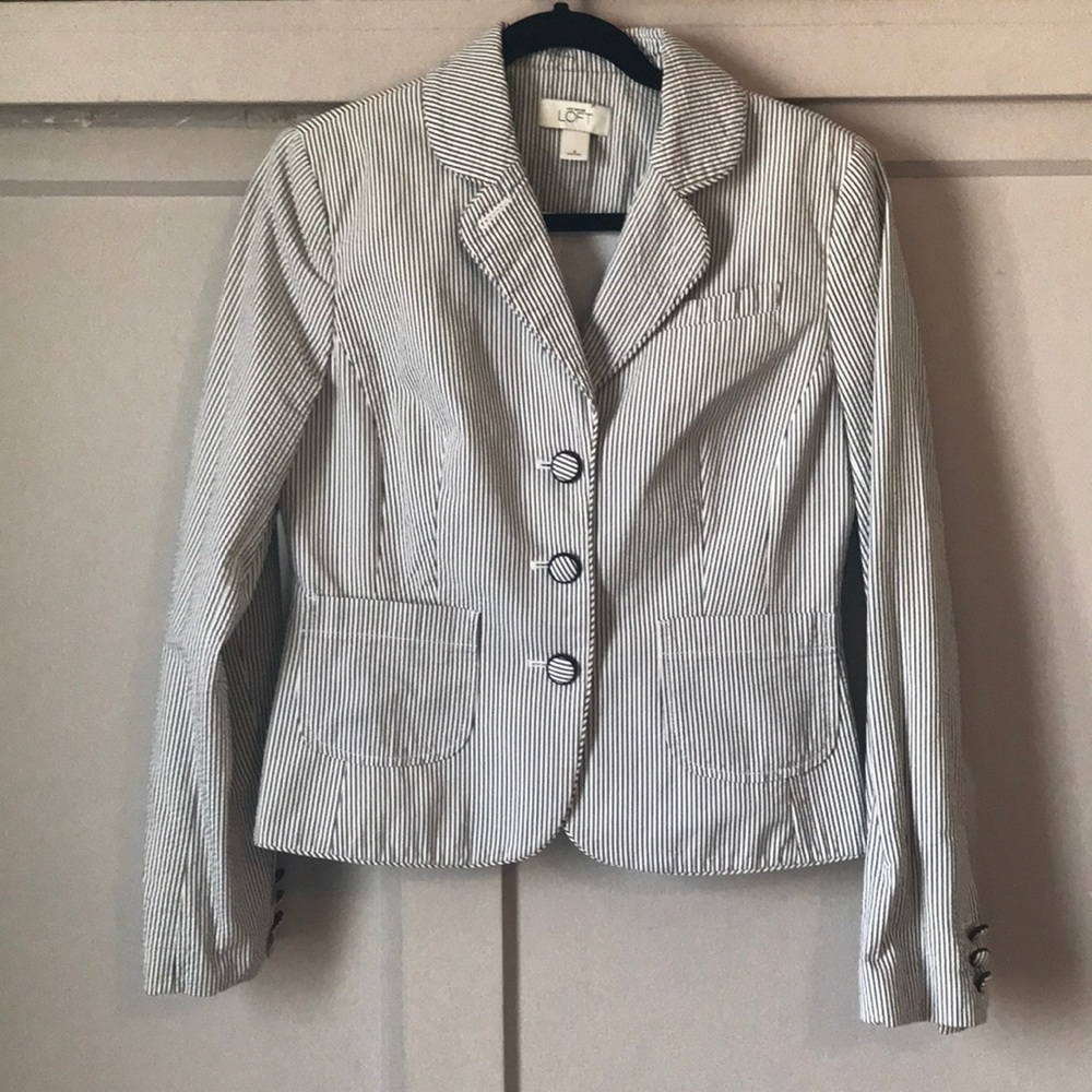 Loft Seersucker Blazer